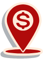 dollar sign/location icon